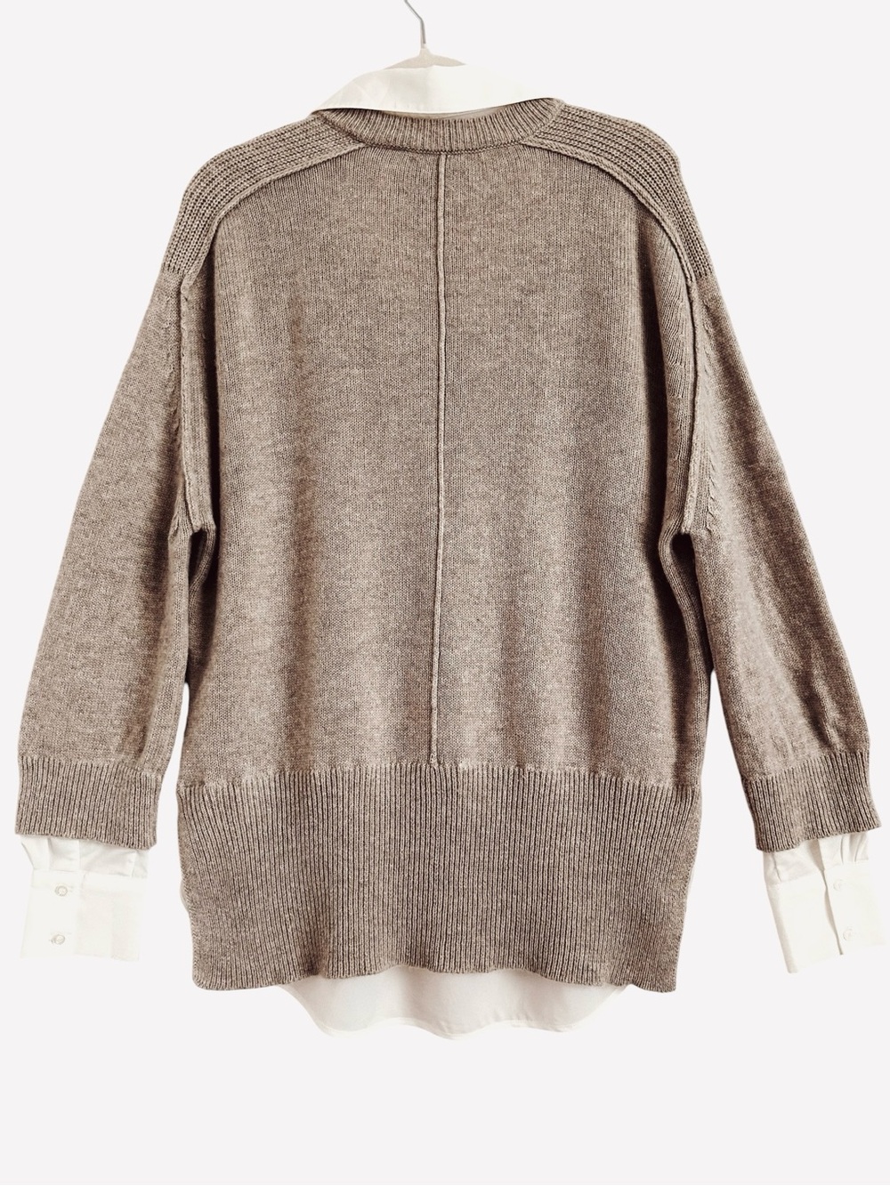 Brochu Walker Looker Layer Cashmere Blend Brown Melange Medium - Picture 3 of 11